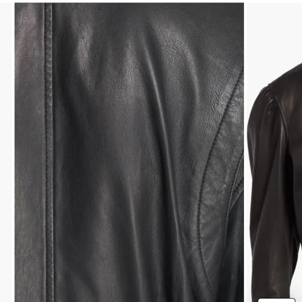 Brand New with Tag Joie Black Leather Jacket Classic and Versatile Style - Picture 8 of 16